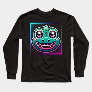 glitch gator art Long Sleeve T-Shirt